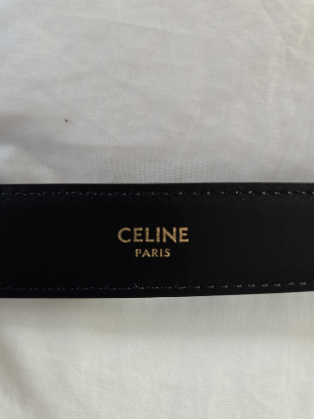 NEW Celine Triomphe Black Leather Belt Size 70 - Picture 5 of 9
